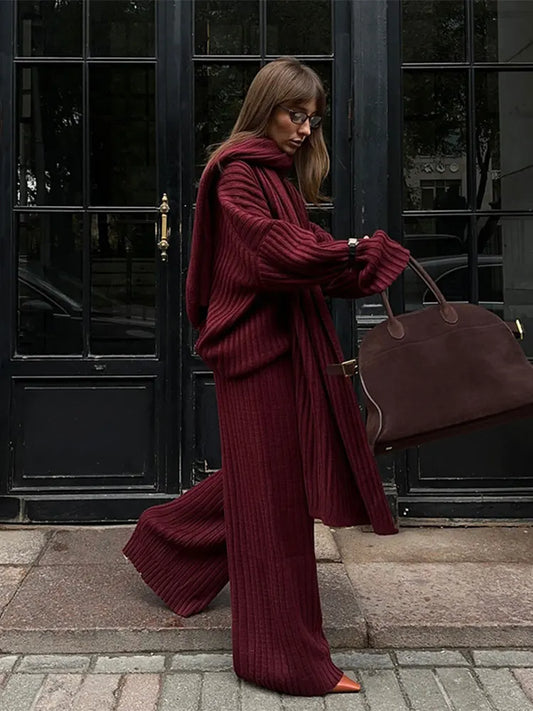 Charlotte™ Burgundy Elegance Knitted Set